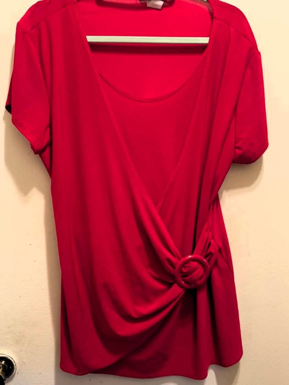 Red Dressy Blouse size 2x fits like XL